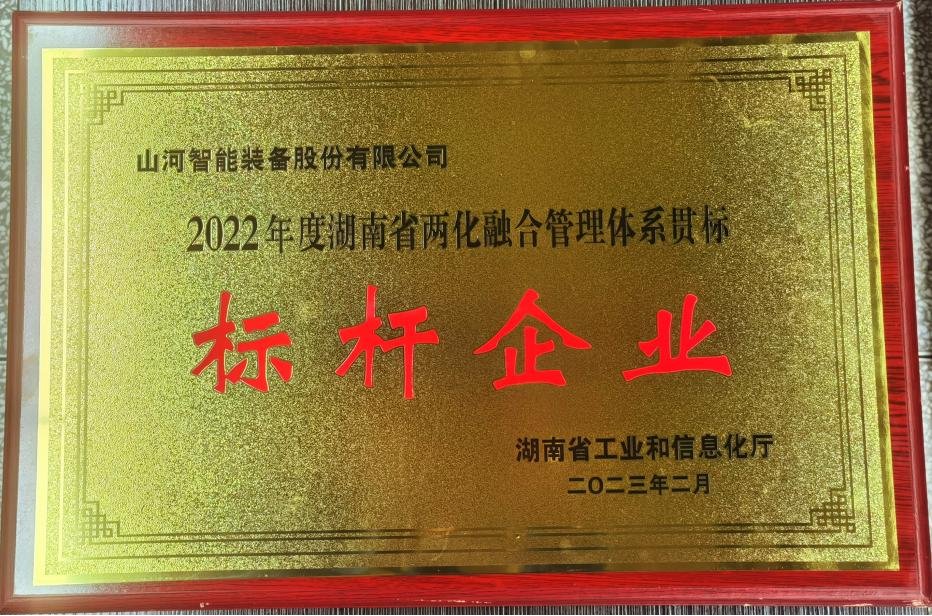 點贊！山河智能獲評2022年度湖南省兩化融合管理體系貫標標桿企業(yè)